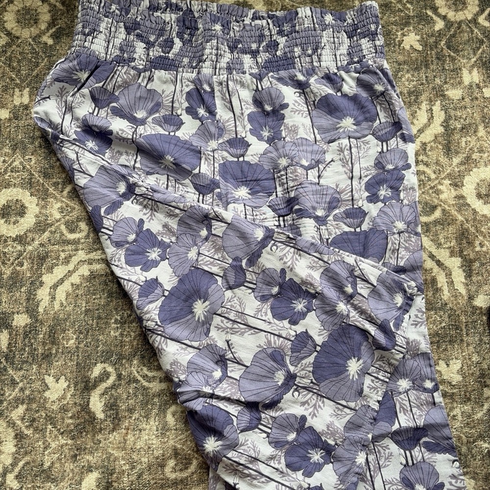 kate quinn Lavender Floral Wide Leg Pants